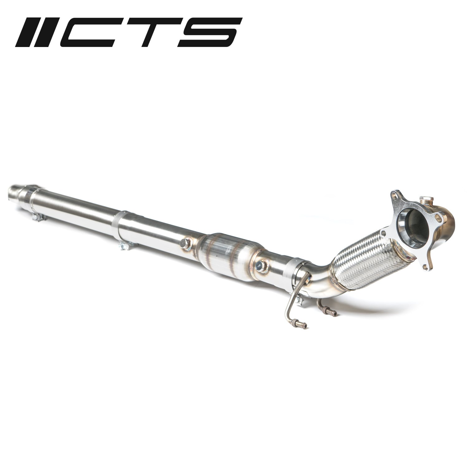 CTS Turbo Audi/VW 2.0T FWD Exhaust Downpipe With High-Flow Cat (MK5, MK6, 8P A3, 8J TT) — image 1