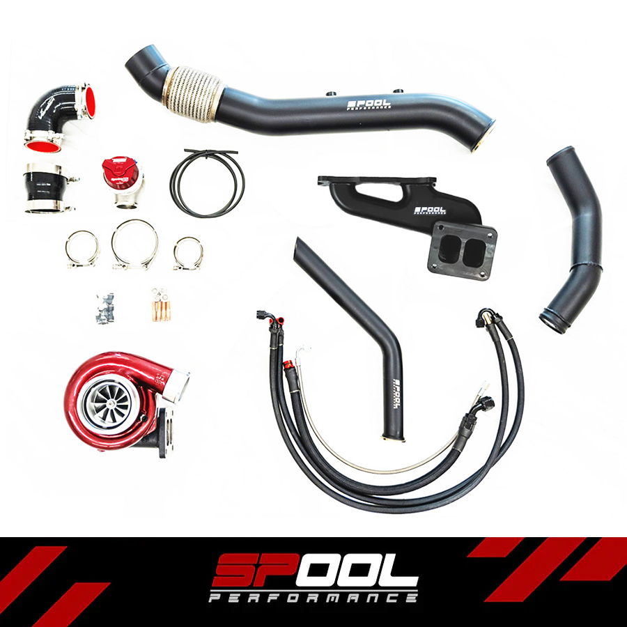Spool Performance Billet Manifold A90 Supra 2 Port Top Mount Turbocharger Kit — image 1