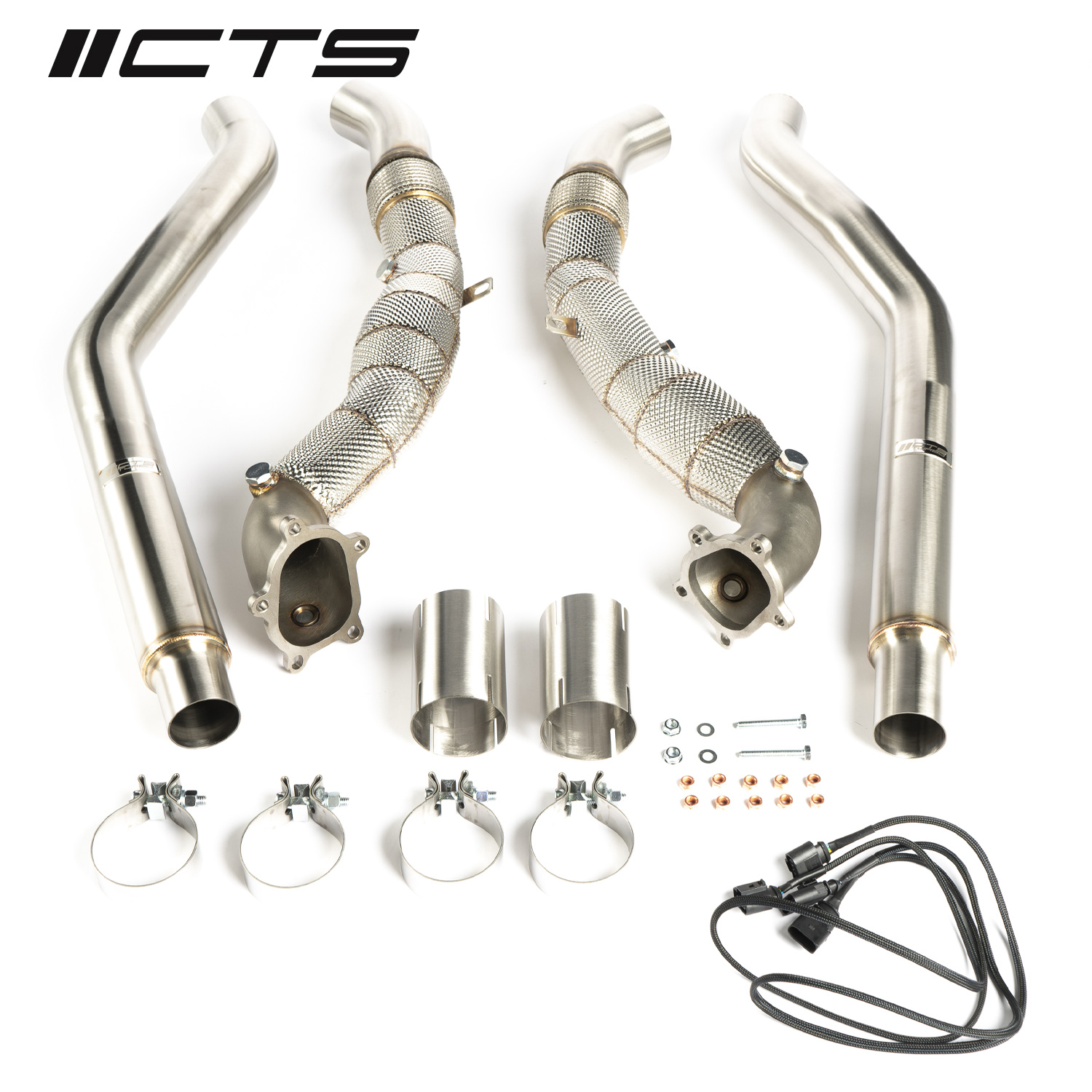 CTS Turbo Audi C7/C7.5 S6/S7/RS7 4.0T Cast Downpipe Set with High Flow Cats — image 1