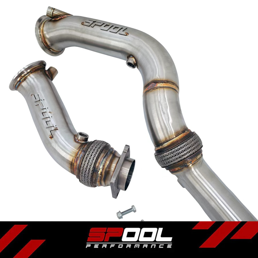 S55 Stainless Steel Race Downpipe | Fits BMW M3/M4/M2 Competition — image 1