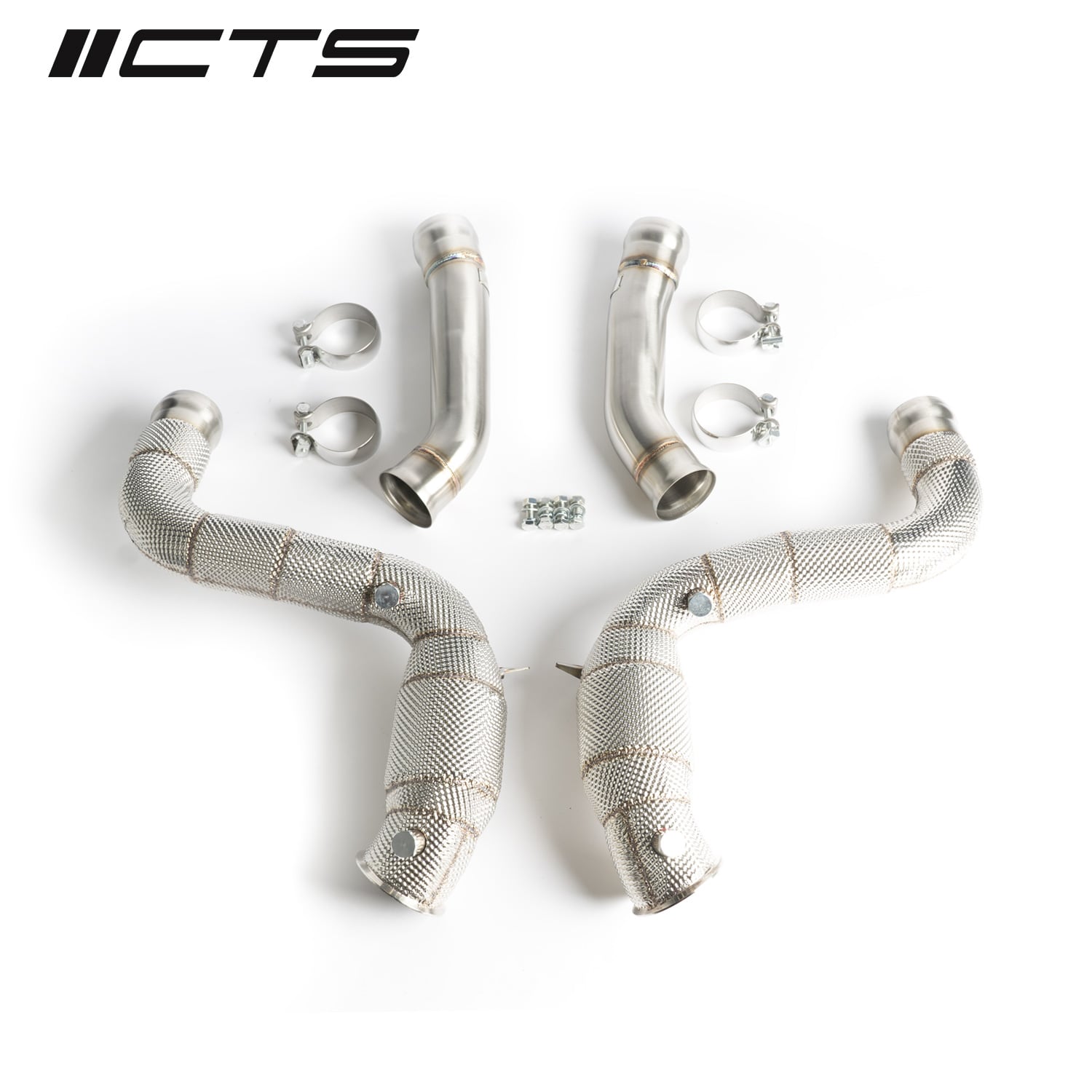 CTS TURBO MERCEDES-BENZ AMG W205/M177 C63/63S DOWNPIPES HIGH-FLOW CATS — image 1