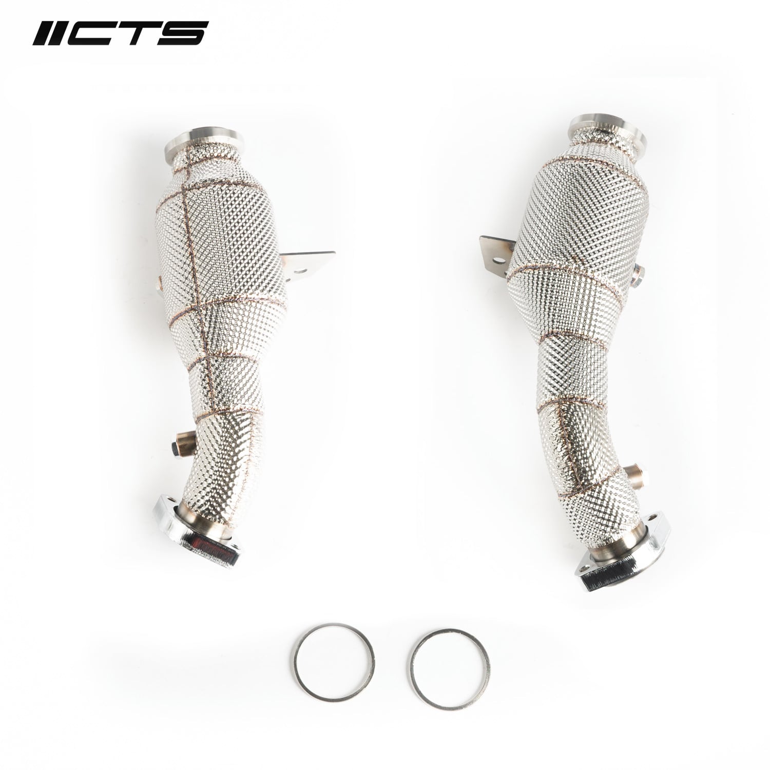 CTS Turbo HIGH-FLOW cat set for Mercedes Benz C43 C400 C450 E43 E400 E450 with M276 engine — image 1